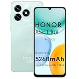 HONOR X5c Plus Smartphone, 4GB+128GB telefono con Display 6,74 pollici 90 Hz, 5260 mAh, Fotocamera 50+5MP, Octa-core cellulare impronta digitale e riconoscimento facciale, Android 15, Ocean Cyan